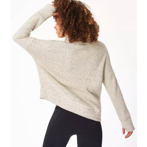 SWEATY BETTY Restful Boucle Knit Sweater mock neck kangaroo pocket - Picture 2 of 13